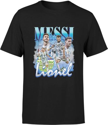 Męska koszulka Leo Messi Argentyna (S, Czarny)