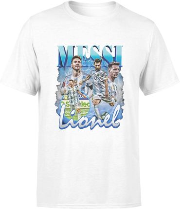 Męska koszulka Leo Messi Argentyna (S, Biały)