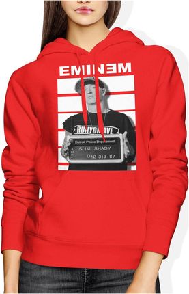 Eminem Slim Shady Damska bluza z kapturem (M, Czerwony)