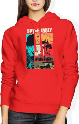 Spy X Family Damska bluza z kapturem (S, Czerwony)