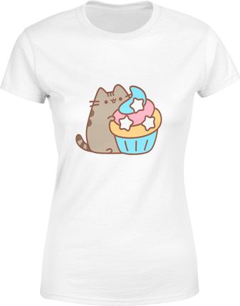 Pusheen Kot Damska koszulka (M, Biały)