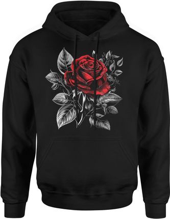 Róża W Kwiaty Męska bluza z kapturem (S, Czarny)