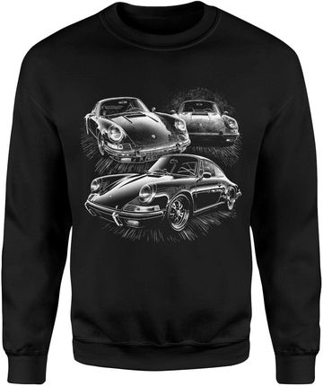 Porsche 911 Retro Vintage Oldschool Męska bluza (M, Czarny)