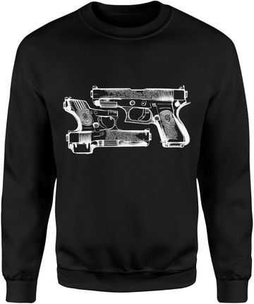 Pistolet Dla Fana Strzelectwa Broni Strzelca Z Pistoletem Męska bluza (XL, Czarny)