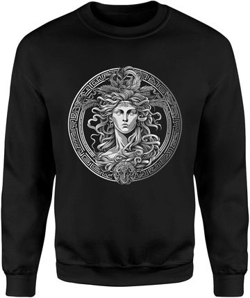 Medusa w stylu greckim modna fajna Męska bluza (S, Czarny)