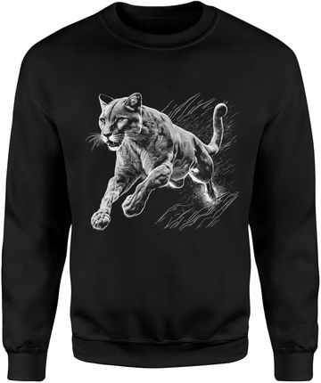 Dziki Kot z Kotem Pumą Męska bluza (XL, Czarny)