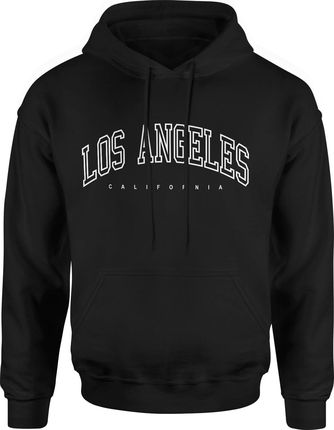 Los Angeles California Męska bluza z kapturem (XXL, Czarny)
