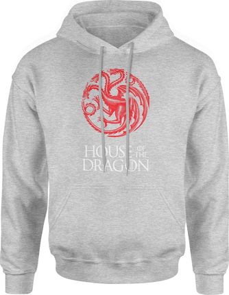 House of dragon Ród smoka Męska bluza z kapturem (S, Szary)