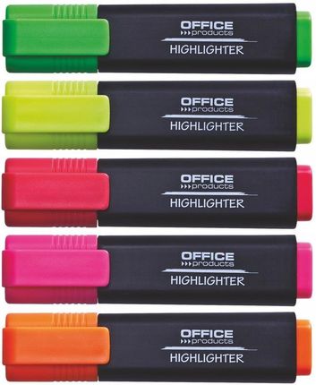 Office Products Zakreślacz Fluorescencyjny Ścięta Końcówka 5 Kolor