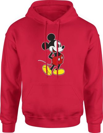 Myszka Miki Męska bluza z kapturem (L, Czerwony)