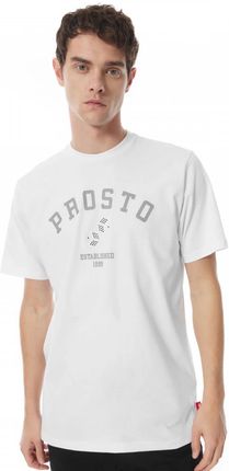 Męski t-shirt z nadrukiem Prosto Dice - biały