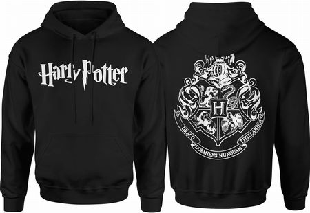 Harry Potter Męska bluza z kapturem prezent dla fana harrego pottera (S, Czarny)