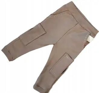 Spodnie ala bojówki z kieszonkami beżowe rozmiar 74