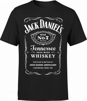Jack Daniels Męska koszulka z nadrukiem whisky (S, Czarny)