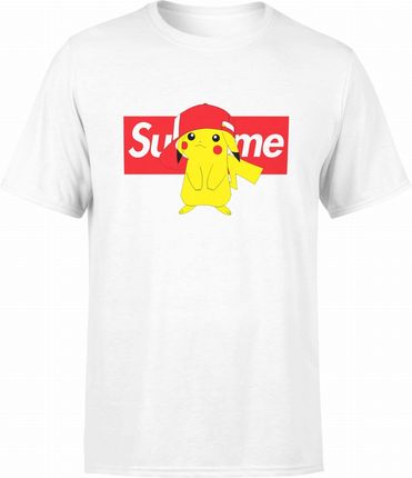 Pokemon Pikachu Męska koszulka (M, Biały)