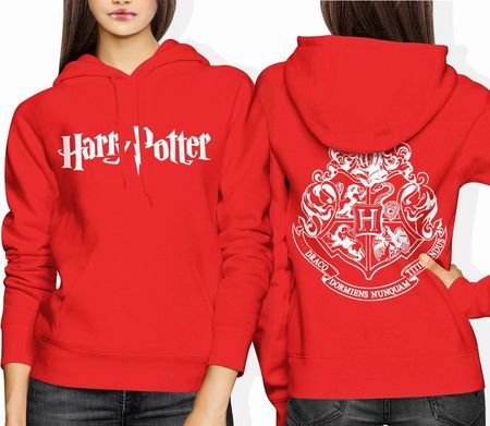 Harry Potter Damska bluza z kapturem prezent dla fana harrego pottera (S, Czerwony)