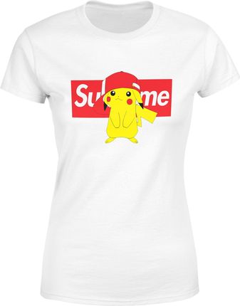 Pokemon Pikachu Damska koszulka (L, Biały)