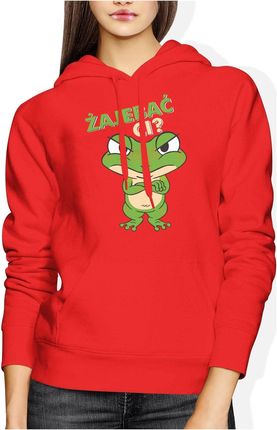 Zajebać Ci koszulka żaba Damska bluza z kapturem (S, Czerwony)
