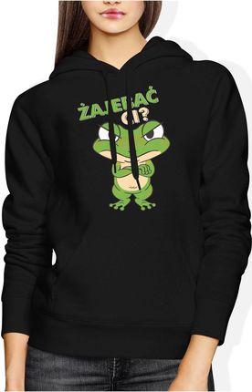Zajebać Ci koszulka żaba Damska bluza z kapturem (XL, Czarny)