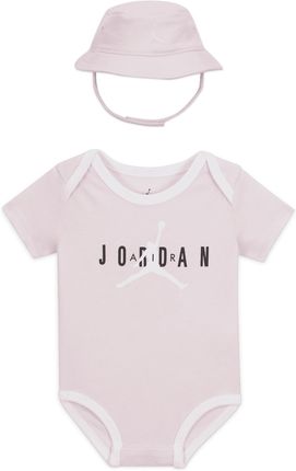 Zestaw body dla niemowląt (0–6 M) Jordan Jumpman Bucket Hat and Bodysuit Set - Różowy