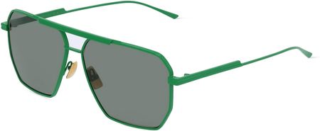 BOTTEGA VENETA BV1012S Męskie okulary przeciwsłoneczne, Oprawka: Metal, zielony