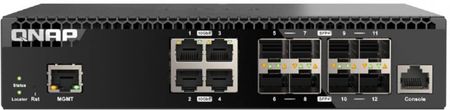 Qnap QSW-M3212R-8S4T 12-portowy przełącznik 8x 10GbE SFP+, 4x 10GbE RJ45, 1 x 1GbE do zarządzania