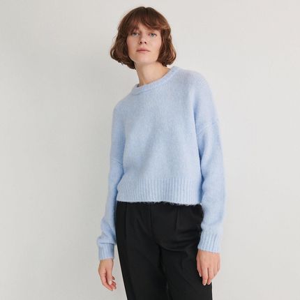 Reserved - Sweter z miękkiej dzianiny - Niebieski