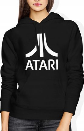 Atari Damska bluza z kapturem (XXL, Czarny)