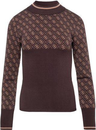 Damski Sweter Guess Lise 4G LS Sweater W3Br81Z37K0-F1Km – Brązowy