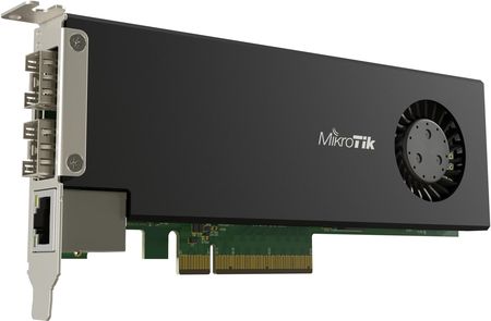 Mikrotik Cloud Core Router 2004-1G-2XS-PCIe network interface card with quad-core ARMv8 64-bit AL32400 CPU, 4GB RAM, 2x25G SFP28 cages, 1xGbit LAN, Ro