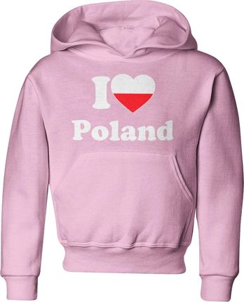 I Love Poland Dziecięca bluza (134, Różowy)