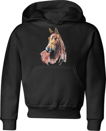 Koń Dziecięca bluza z koniem (134, Czarny)