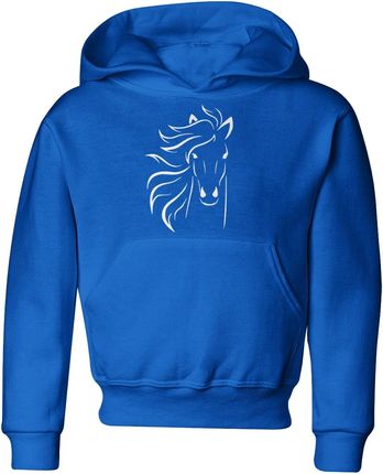 Koń Dziecięca bluza z koniem minimalistyczna (122, Niebieski)