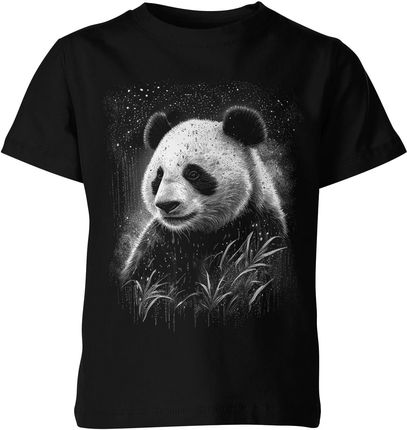 Miś Panda Dziecięca koszulka (164, Czarny)