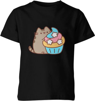 Pusheen Kot Dziecięca koszulka (128, Czarny)