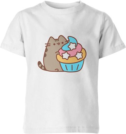 Pusheen Kot Dziecięca koszulka (128, Biały)