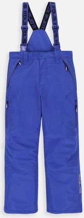Spodnie narciarskie kobaltowe z kieszeniami na szelkach