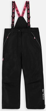 Spodnie narciarskie czarne z kieszeniami na szelkach