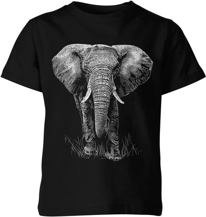 Słoń ze słoniem Dziecięca koszulka (140, Czarny)