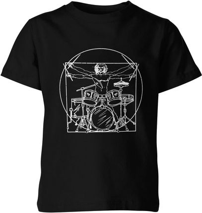 Perkusisty perkusja Dziecięca koszulka (140, Czarny)