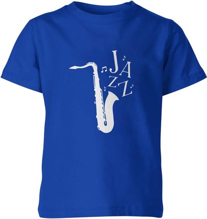 Saksofon muzyczna Dziecięca koszulka (152, Niebieski)