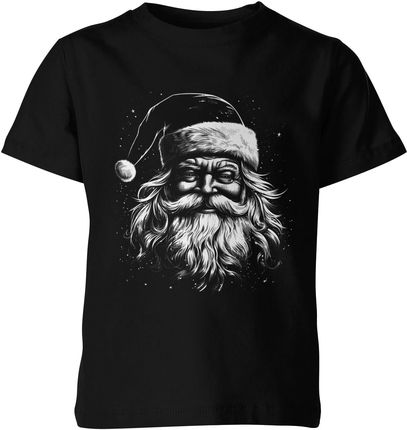 Święty Mikołaj Świąteczna z brodą Dziecięca koszulka (152, Czarny)