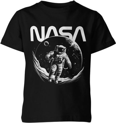 Astronauta Nasa Kosmiczna Dziecięca koszulka (128, Czarny)