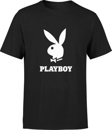 Playboy Męska koszulka z nadrukiem króliczek playboya prezent dla chłopaka (XL, Czarny)