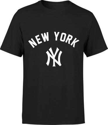 New York Męska koszulka usa z nadrukiem prezent dla chłopaka (S, Czarny)