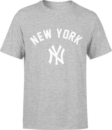 New York Męska koszulka usa z nadrukiem prezent dla chłopaka (S, Szary)