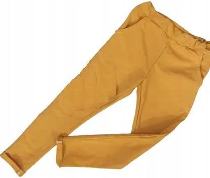 Spodnie musztardowe z kieszonkami rozmiar 140