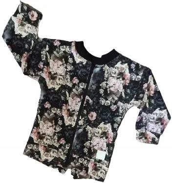 Bluza róże na czarnym rozmiar 164