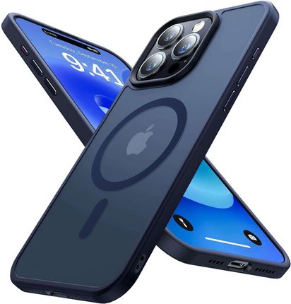 Alogy Etui Do Iphone 15 Pro Max Magsafe Matt Case Cover Matowe Obudowa Ring Pancerne Na Telefon Granatowe Szkło