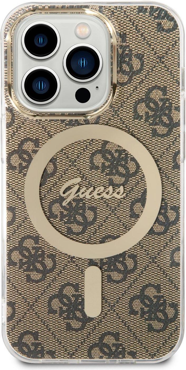 Guess IML 4G Gold Stripe case for iPhone 15 Pro Max - brown